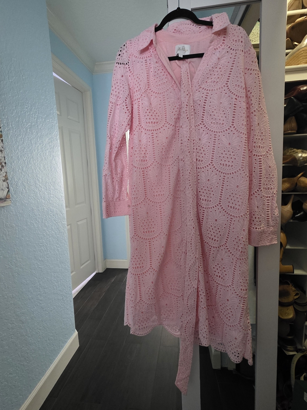 Lilly PULITZER Eyelet Shirt Dress in Pink